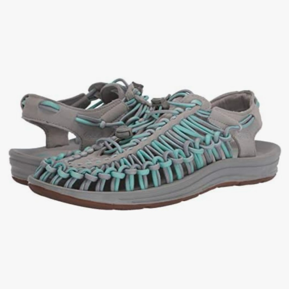 Keen Uneek Women’s Sandals Teal Gray Paracord Bungee Water Sport Hiking Size 8